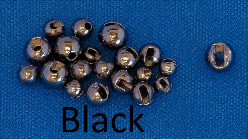 Slotted Tungsten Beads Black